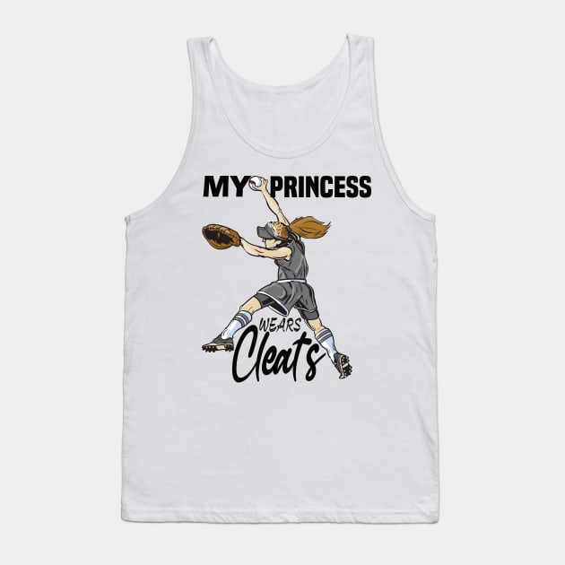 My princess wears cleats Softball mom, dad gift Tank Top by DODG99